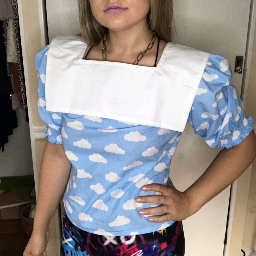 Sailor collared cloud blouse